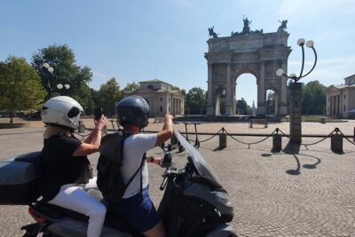 Milan Vespa Adventure: Private Tour for Couples and Friends - Castello Sforzesco inside the center: duke-era Milan on foot