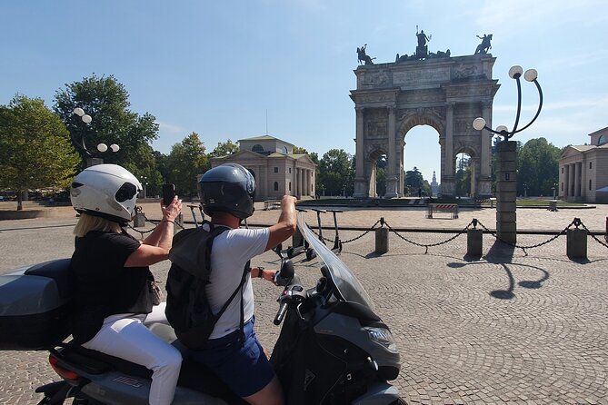 Milan Vespa Adventure: Private Tour for Couples and Friends - Castello Sforzesco inside the center: duke-era Milan on foot