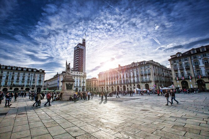 Turin Full-Day guided tour. Departure from Milan - Piazza San Carlo: where elegance meets everyday café life